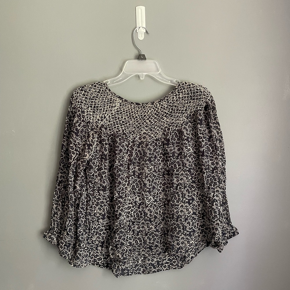 Ulla Johnson Smocked Silk Blouse Size 4